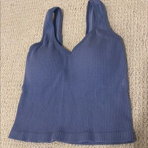 Blue Ribbed Tank Top